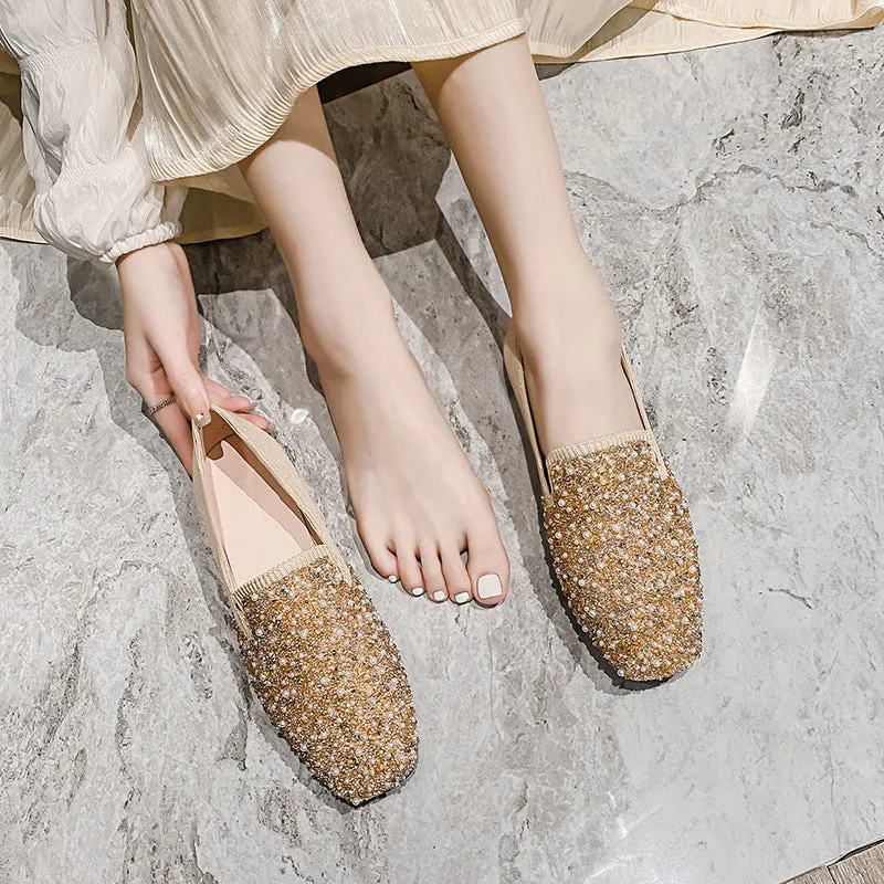 Nanccy Shallow Breathable Fly-knit Soft-soled Shoes