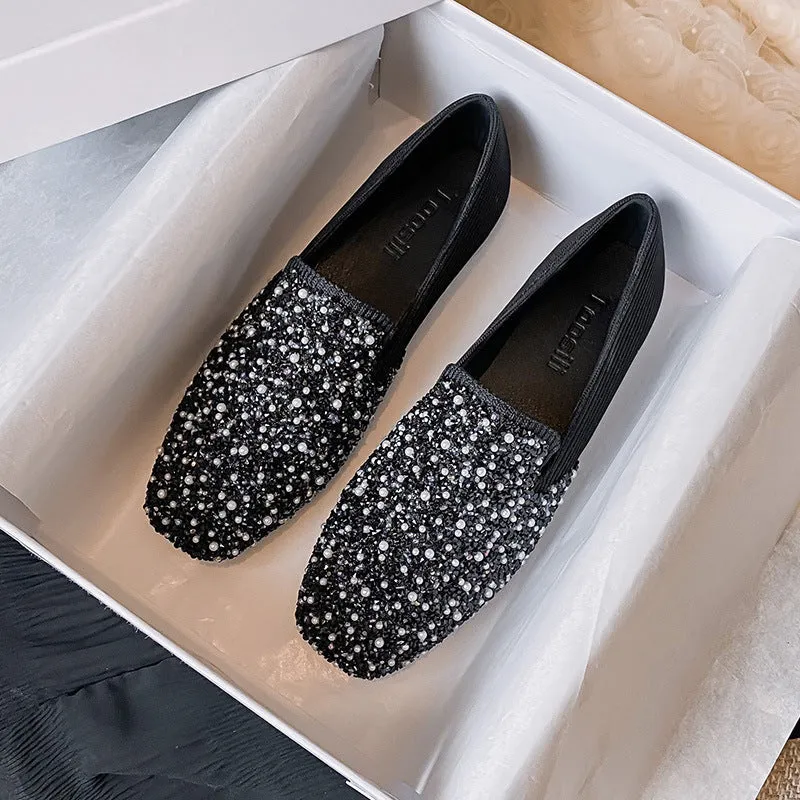 Nanccy Shallow Breathable Fly-knit Soft-soled Shoes