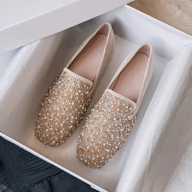 Nanccy Shallow Breathable Fly-knit Soft-soled Shoes