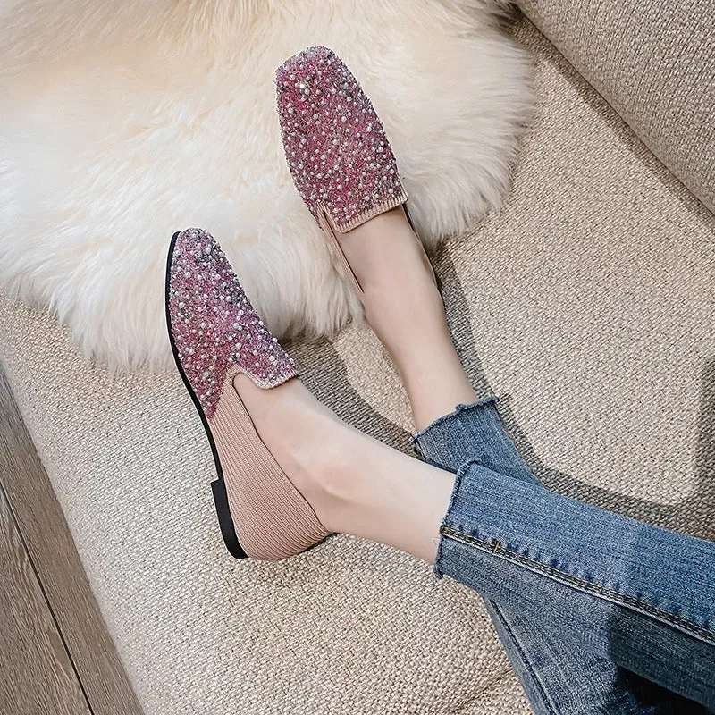 Nanccy Shallow Breathable Fly-knit Soft-soled Shoes