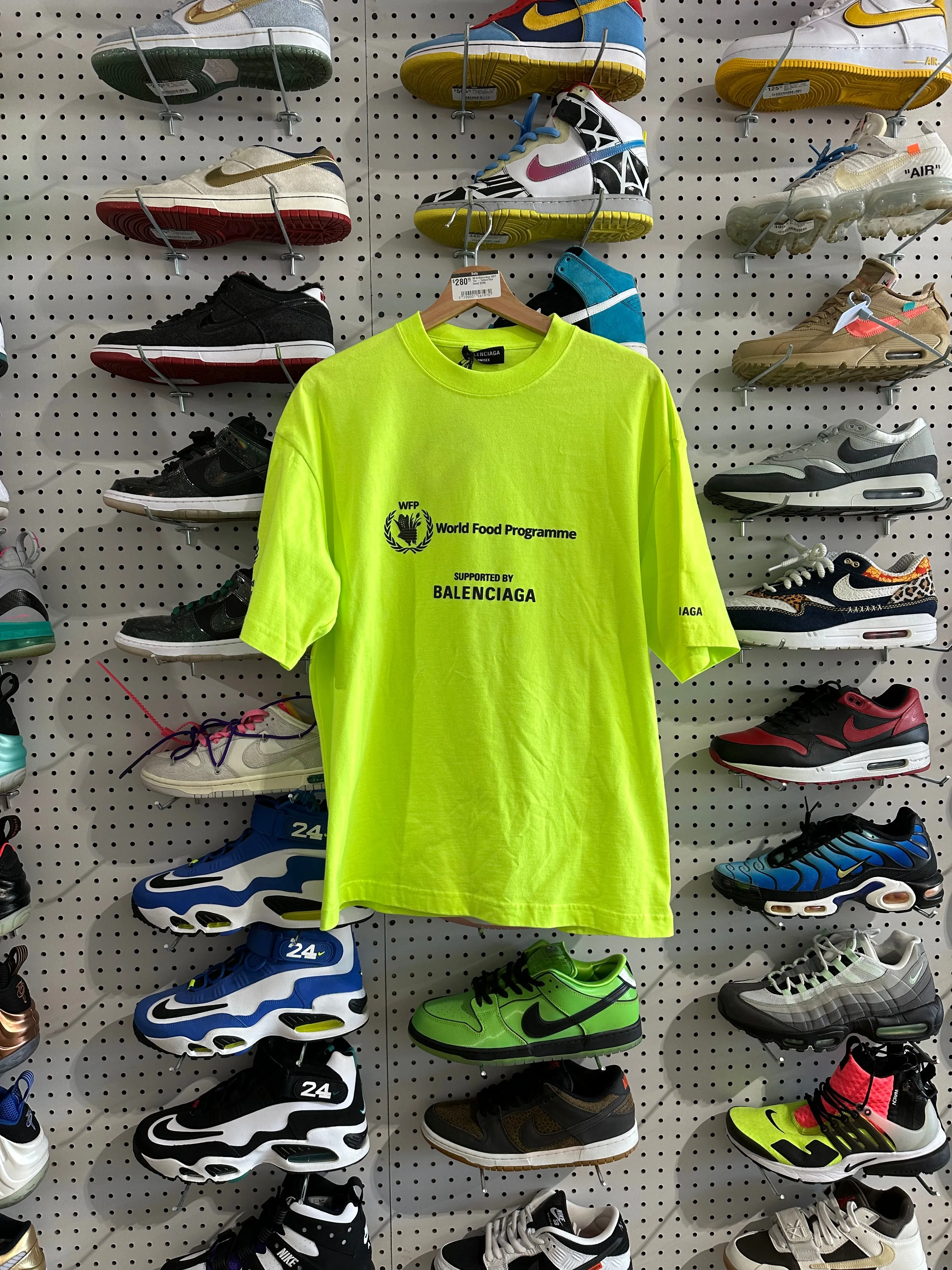 NEW Balenciaga WFP Tee - Yellow Size Small