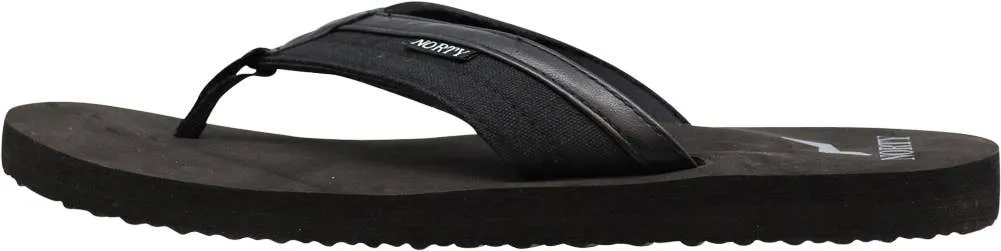 Norty Mens Flip Flop Sandal Black   13005