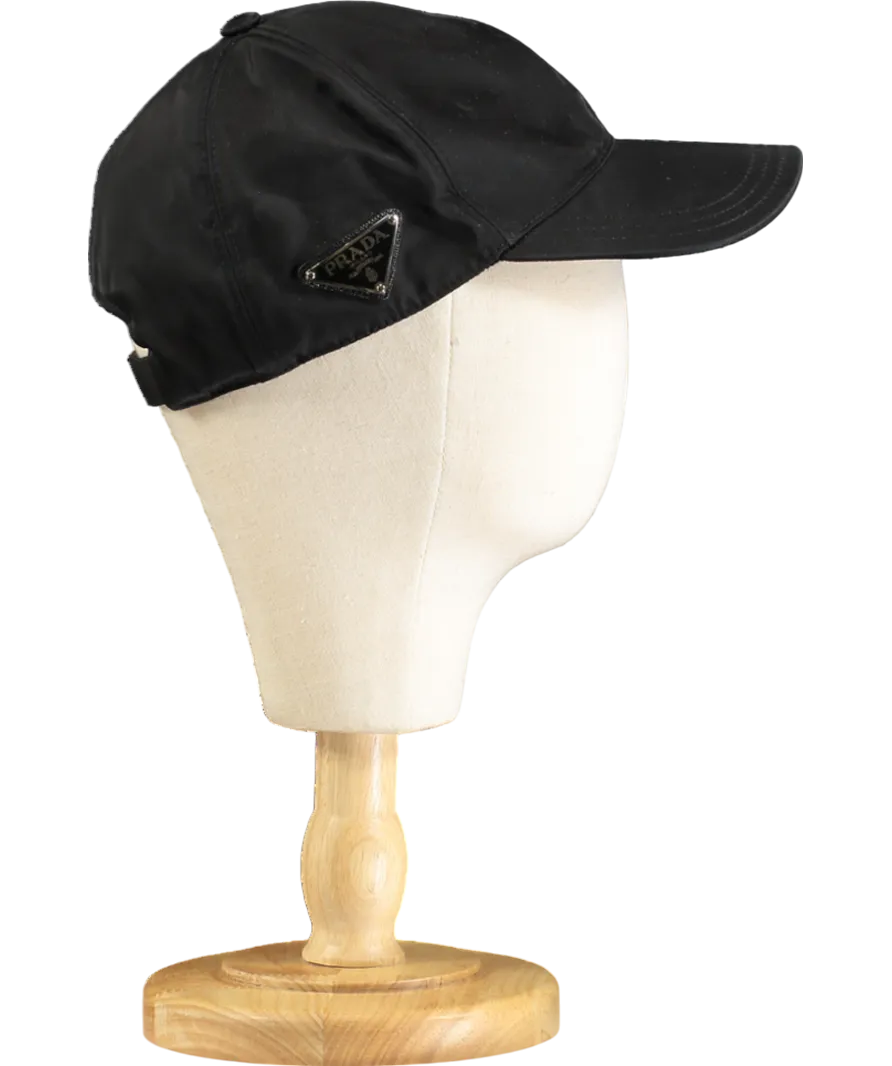 Prada Black Logo Baseball Cap UK M