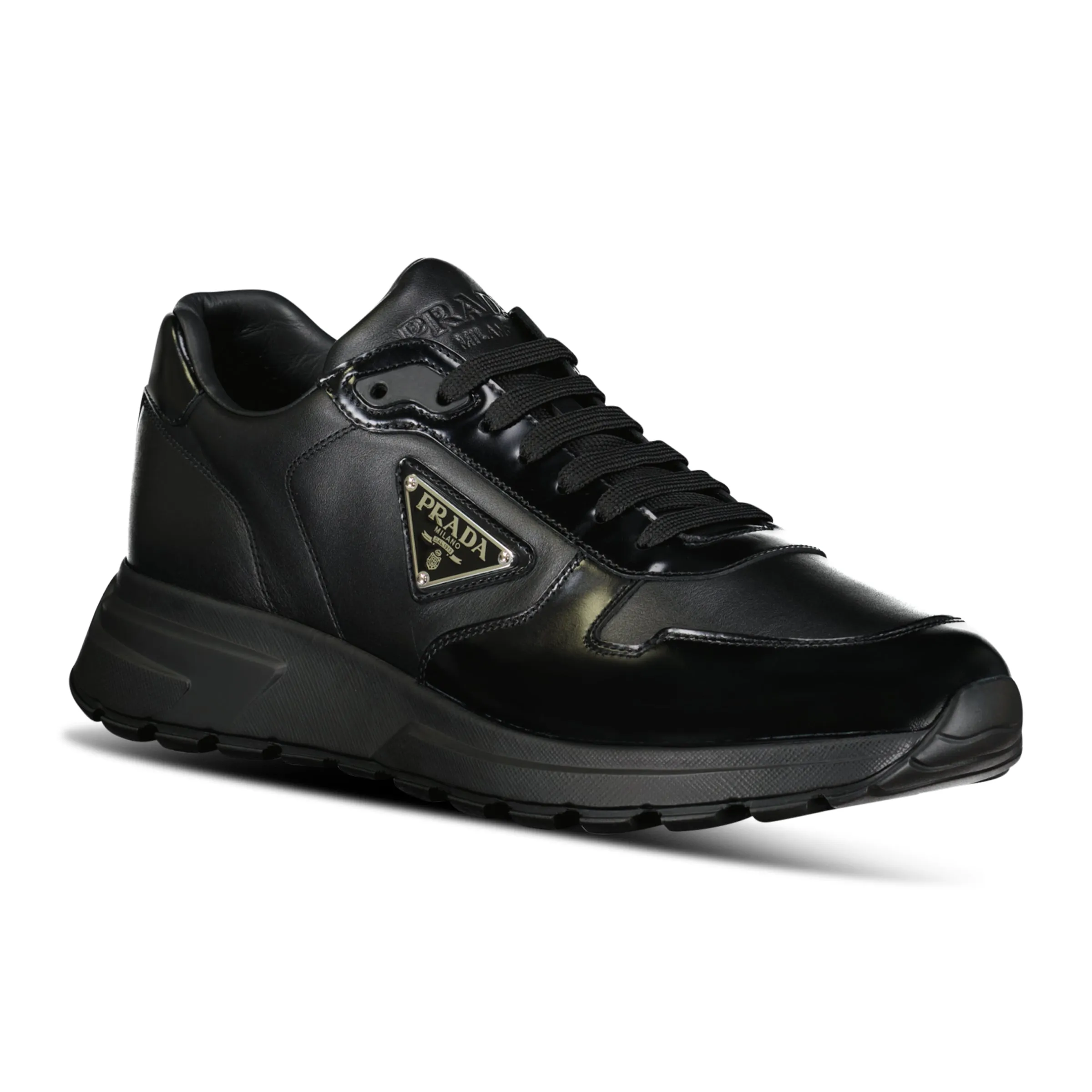 Prada Prax 01 Full Leather Sneakers Black