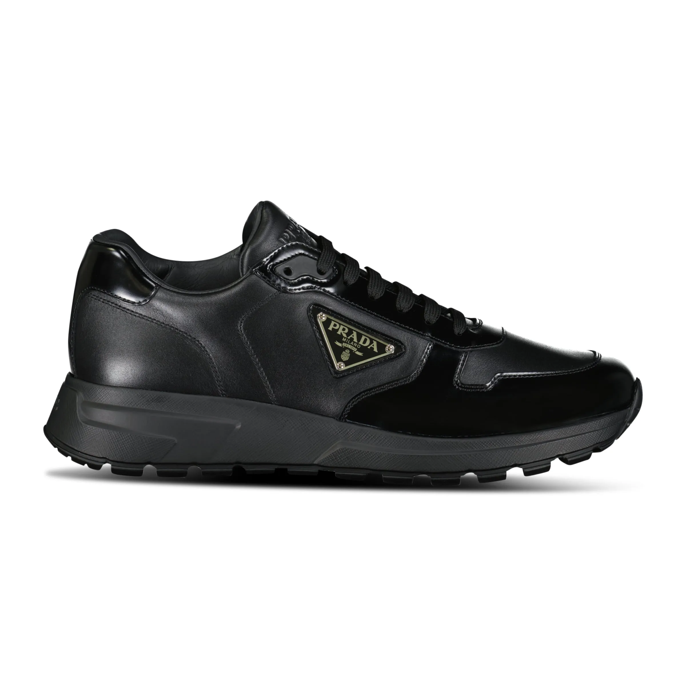 Prada Prax 01 Full Leather Sneakers Black