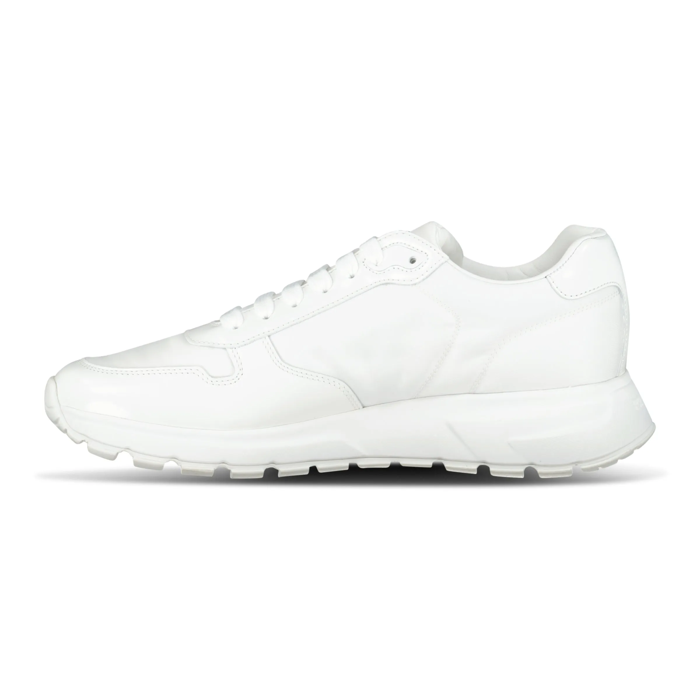 Prada Prax 01 Re-Nylon Leather Sneakers White