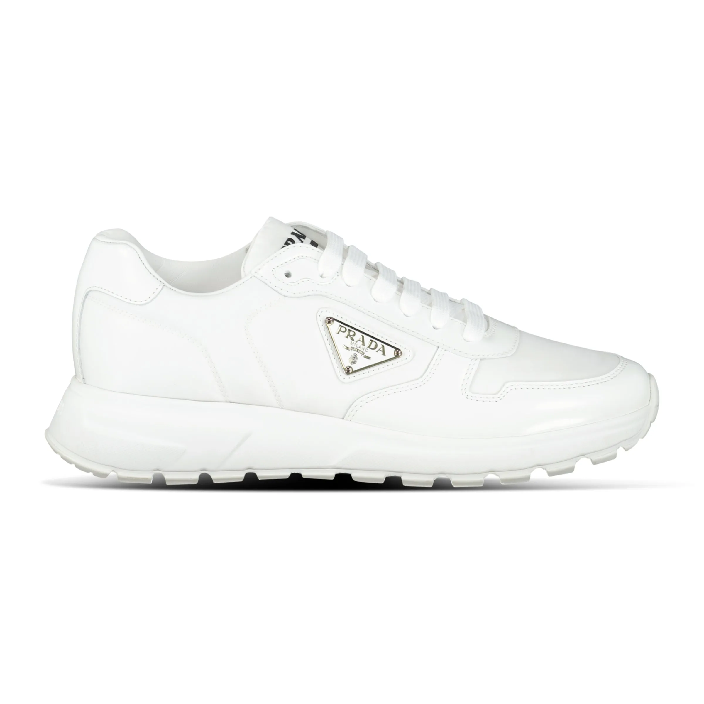 Prada Prax 01 Re-Nylon Leather Sneakers White