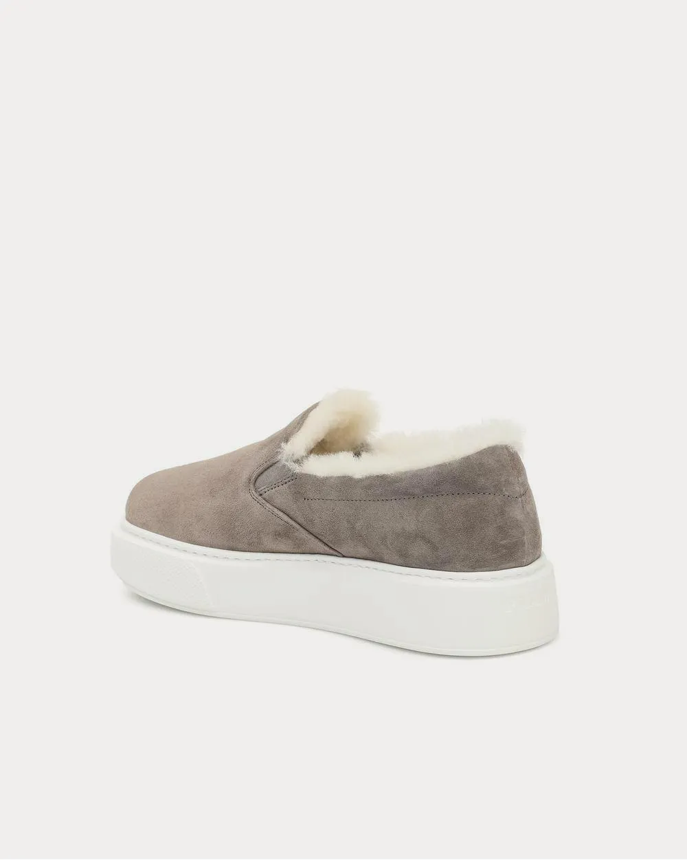 Shearling-lined Brown Slip On Sneakers