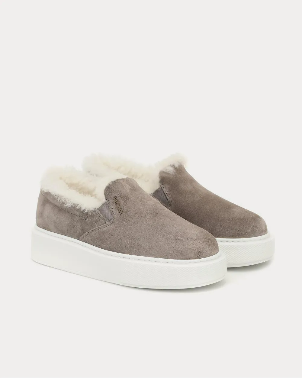 Shearling-lined Brown Slip On Sneakers