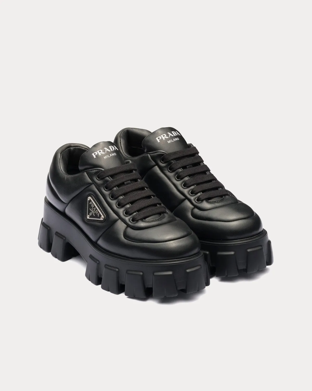 Soft Padded Nappa Leather Black Low Top Sneakers