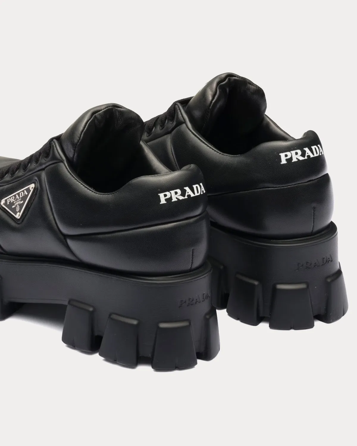 Soft Padded Nappa Leather Black Low Top Sneakers