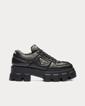 Soft Padded Nappa Leather Black Low Top Sneakers