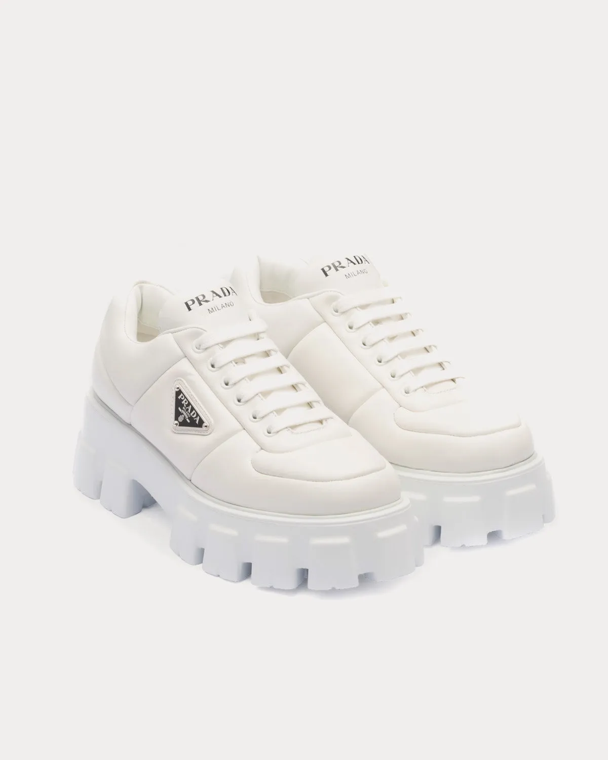 Soft Padded Nappa Leather White Low Top Sneakers