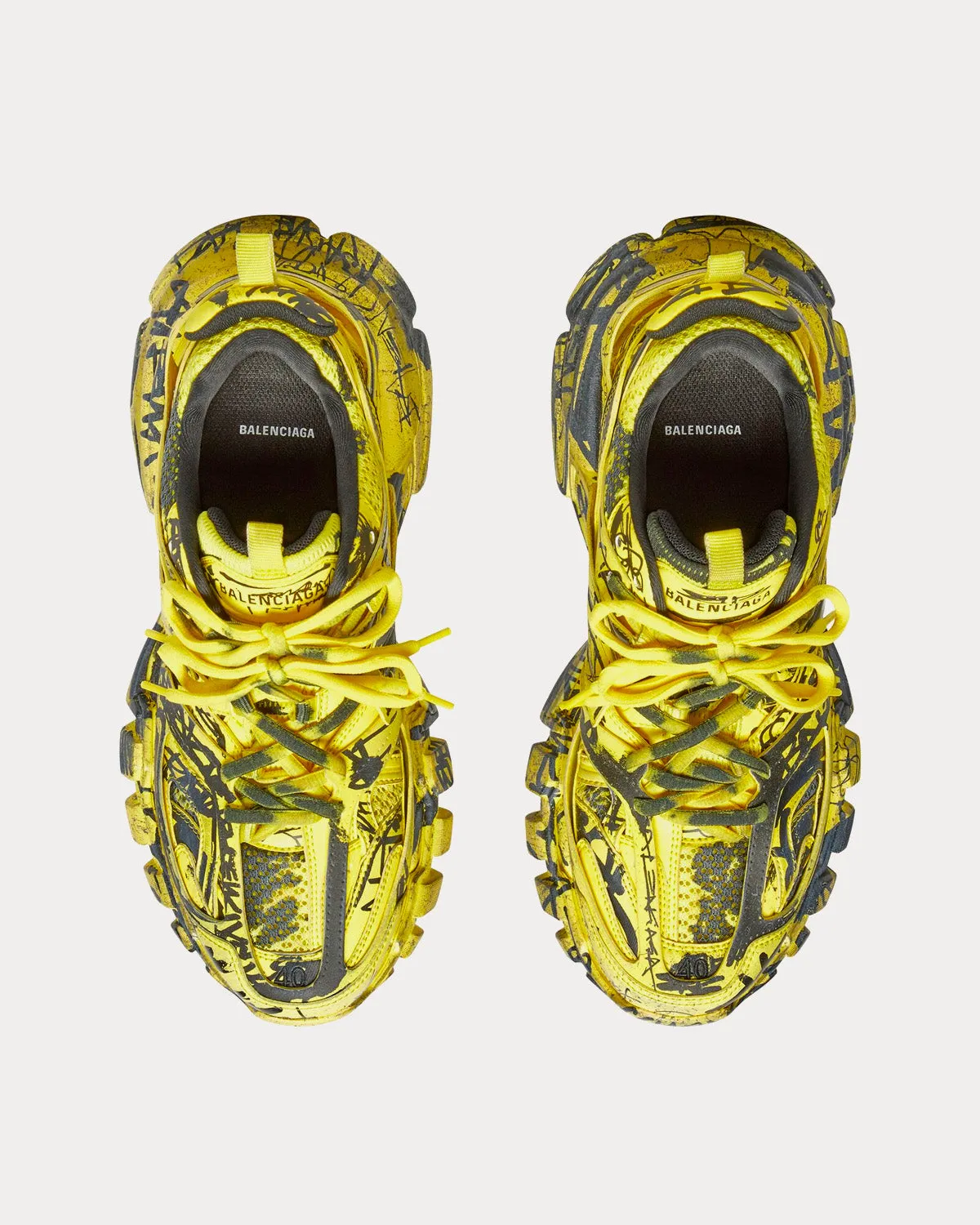 Track Graffiti Mesh & Nylon Yellow / Black Low Top Sneakers
