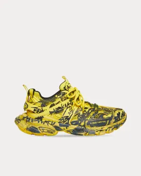 Track Graffiti Mesh & Nylon Yellow / Black Low Top Sneakers