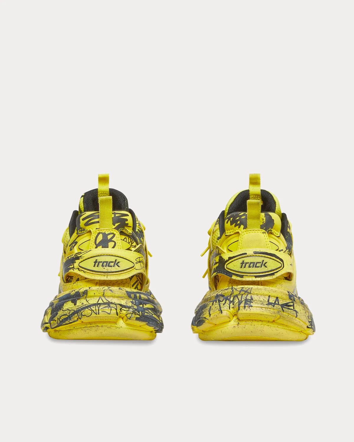 Track Graffiti Mesh & Nylon Yellow / Black Low Top Sneakers