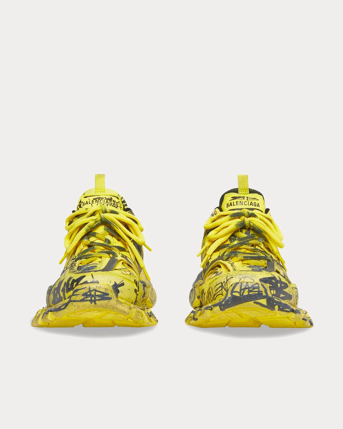 Track Graffiti Mesh & Nylon Yellow / Black Low Top Sneakers