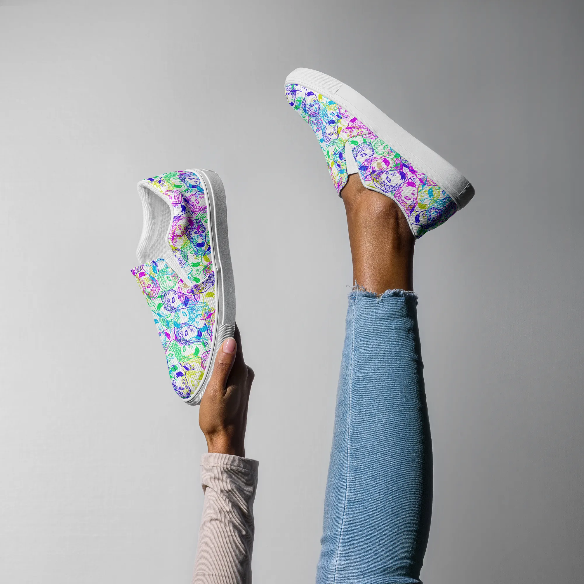 VOSRIO Select CMYK Womens slip-on canvas shoes