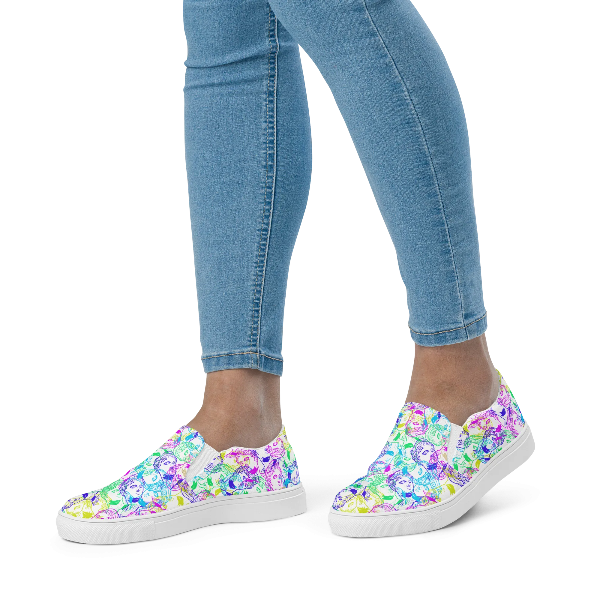 VOSRIO Select CMYK Womens slip-on canvas shoes