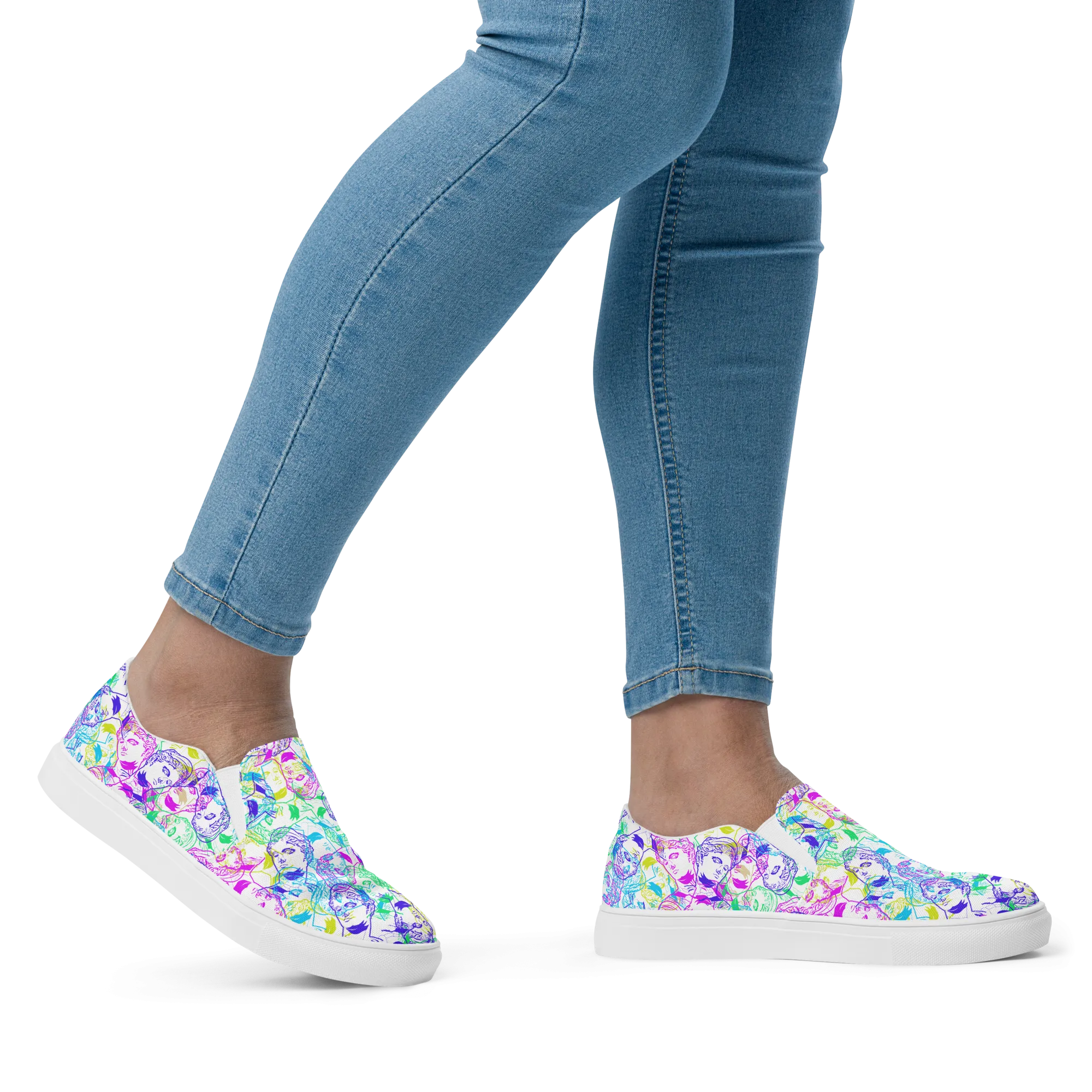 VOSRIO Select CMYK Womens slip-on canvas shoes